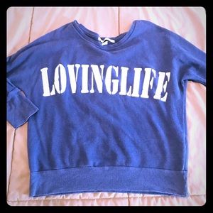 Cute lightweight crew neck sweatshirt - 3/4 sleeve